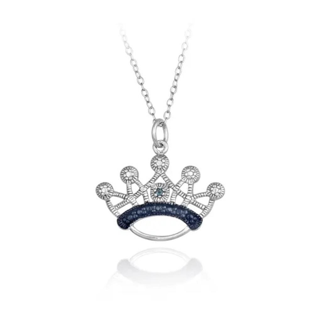 Blue Diamond Crown Necklace